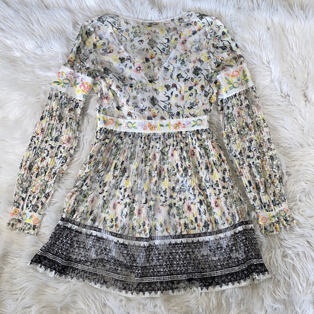 Free People • Cherry Blossom Mini Dress May Queen Pleated Lace Dress - Picture 11 of 15